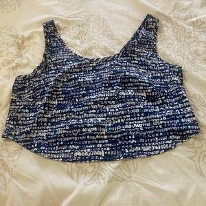 Blue Patterned Women's Top